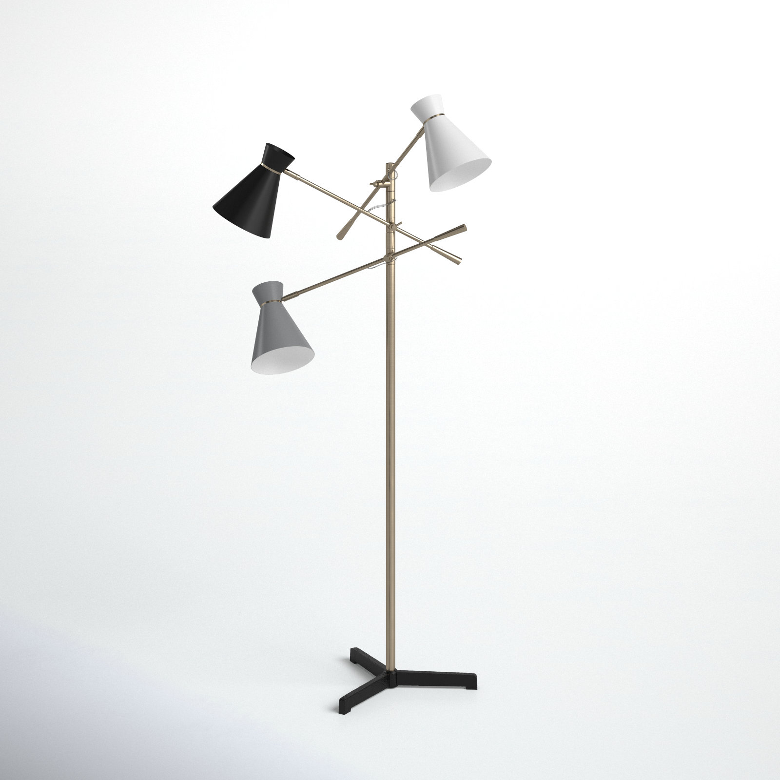Keane Floor Lamp, Black/White/Gray
