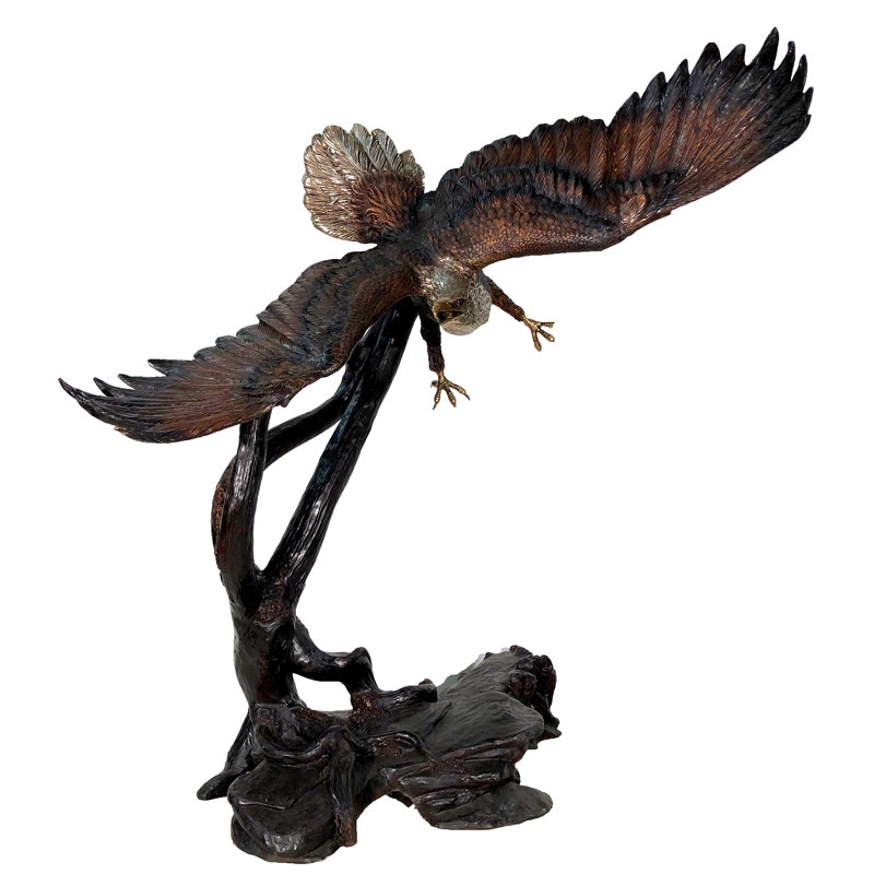 Bronze Swooping Eagle Sculpture