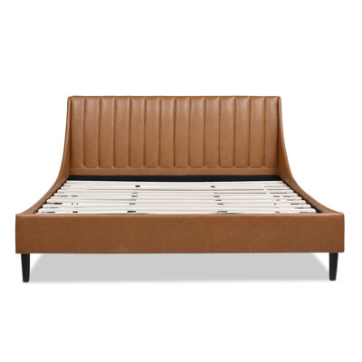 Helaina Velvet Upholstered Wingback Bed