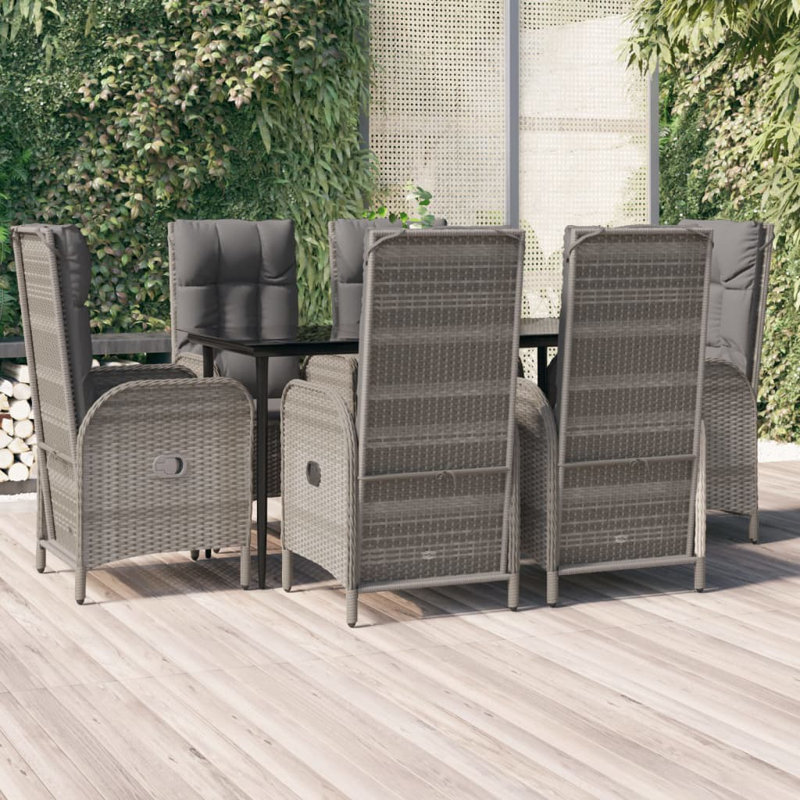 Ensemble repas d'extérieur Takeisha, Gris, 4, H 29,1 po x l 31,5 po x L 31,5 po