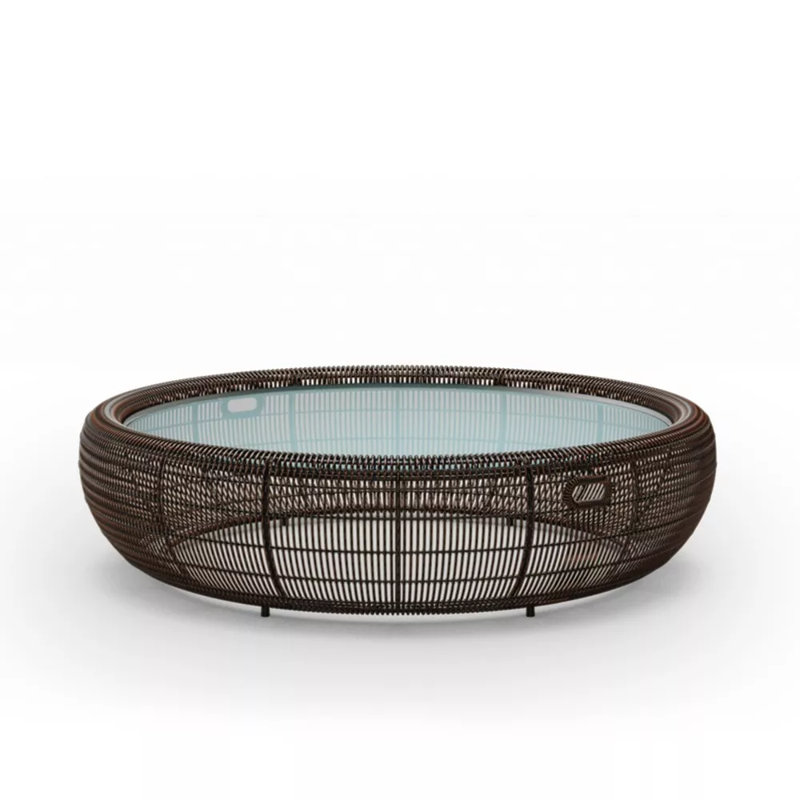 Croissant Coffee Table, 13.75" H x 54.5" W x 54.5" D