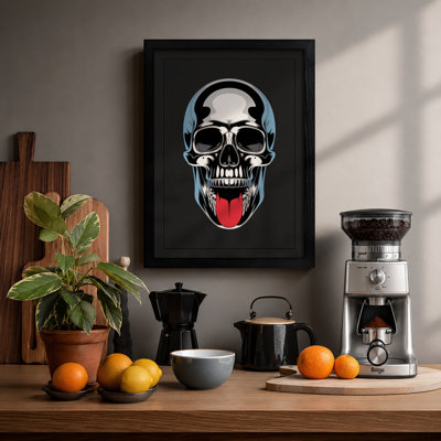 Skull With Crimson Tongue Modern - Print