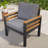 4-Piece Outdoor Furniture Sofa Set For 5 People With Acacia Wood Armrests, Patio Conversation Set With Removable Cushion And Solid Wood Coffee Table For Garden And Backyard, Grey-2056353364