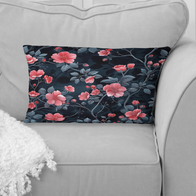 Coussins lombaires roses et verts Modern Floral Gardens III