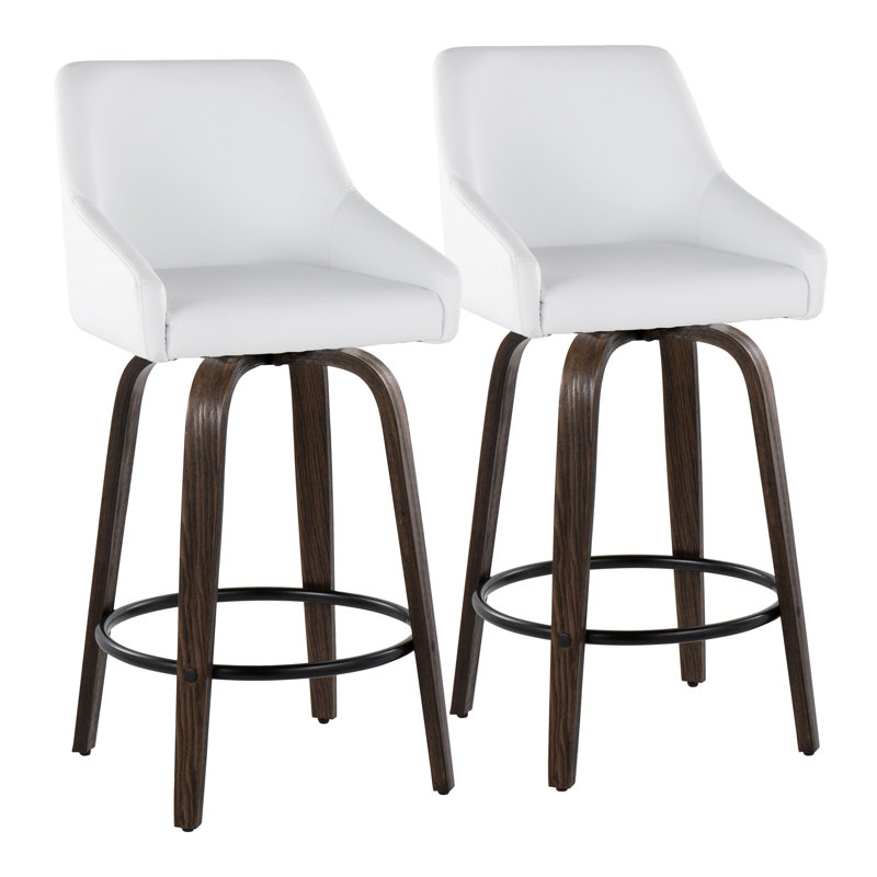 Tabouret de comptoir à hauteur fixe avec pivot, Brun