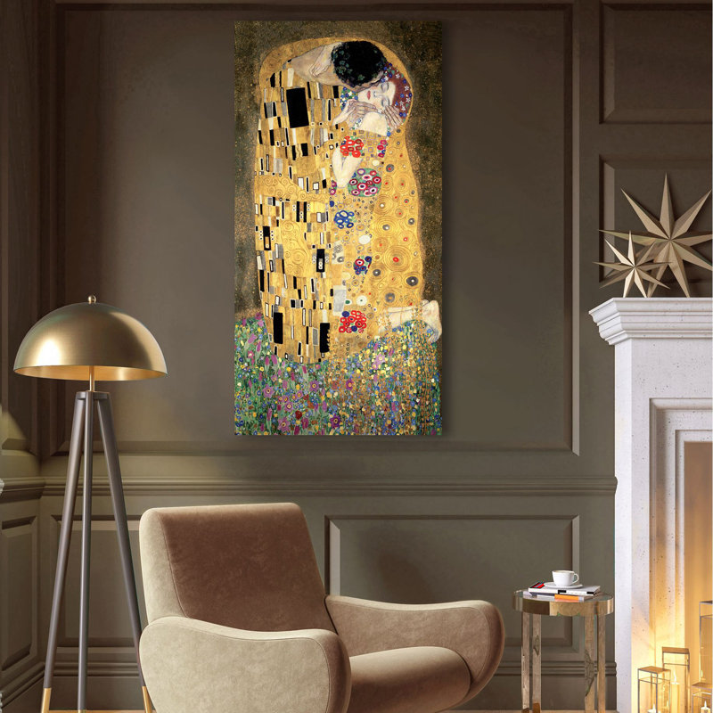 The Kiss by Gustav Klimt - Wrapped Canvas Print, 70cm H x 35cm W x 4cm D