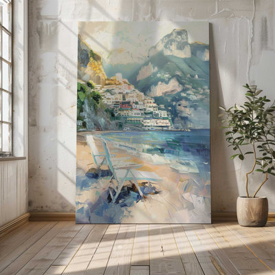 «Positano Beachfront Idylle», grande impression sur toile