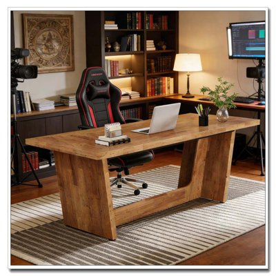 Bureau d'ordinateur en bois