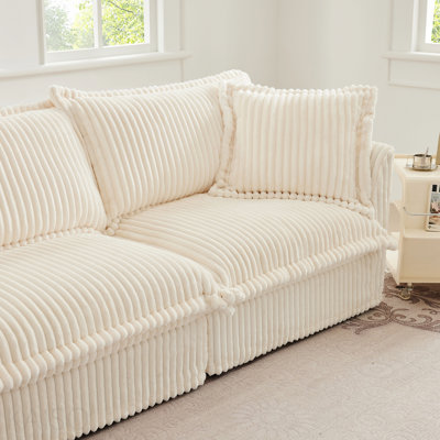 Sofa Lsf W/1 Pillow -Cream