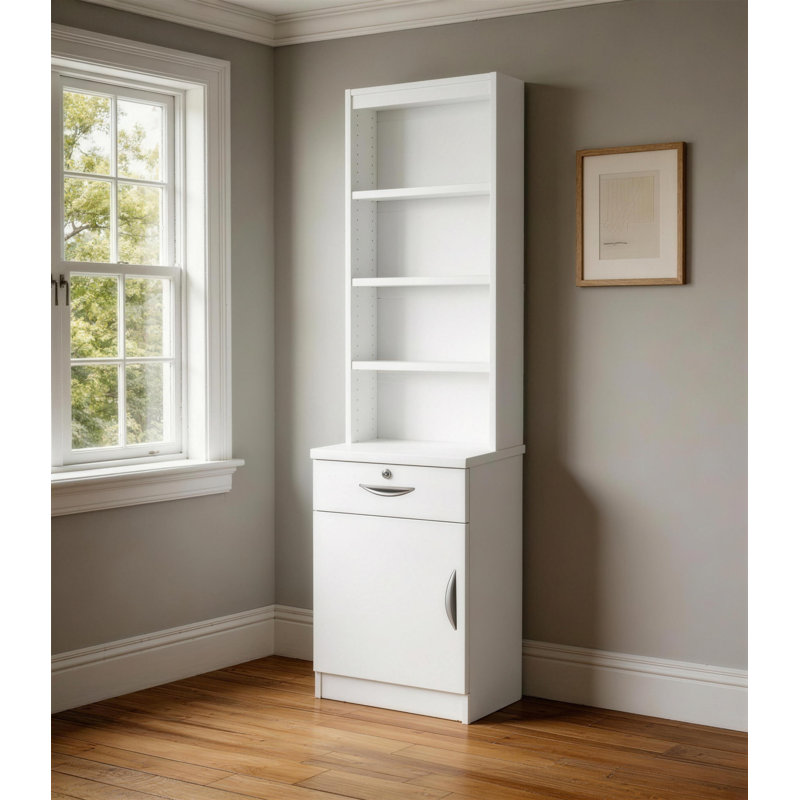 Remus 1 -Door 1 -Drawer Storage Cabinet, White