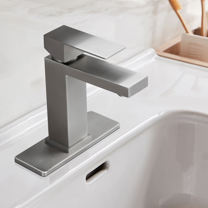 Brushed Nickel Single Handle Stainless Steel Bathroom Faucet