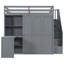 Lit mezzanine avec garde-robe, bureau et tablettes