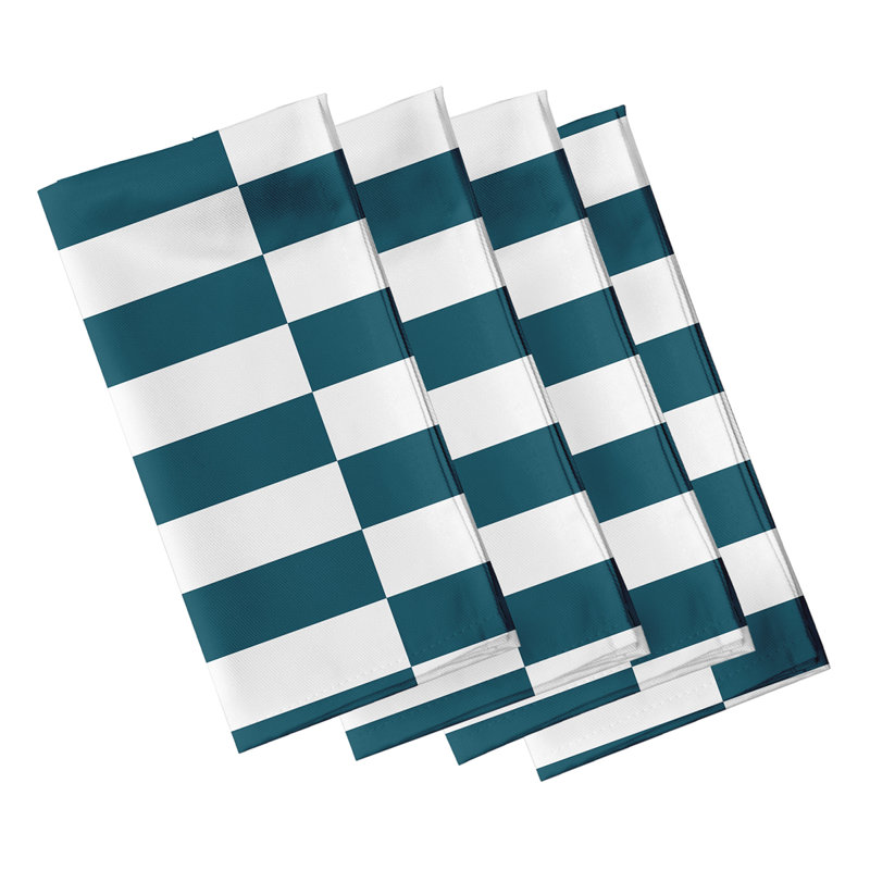 Lizete Polyester Chequered Square Napkin, Teal