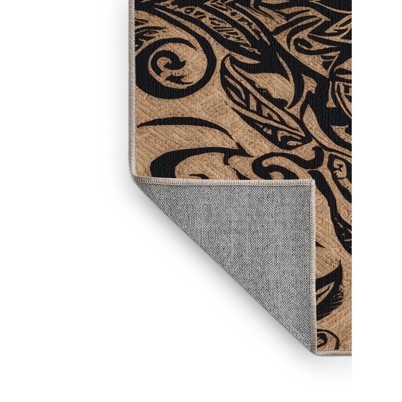  Tapis hawaïen lavable Tribal, Rond 5 pi