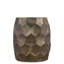 Table d'appoint contemporaine, 45,7 cm de large, 45,7 cm de long, 53,3 cm de hauteur, aluminium doré, autoportante, piètement en aluminium brillant à motif diamant, style antique compact idéal pour les petites pièces.