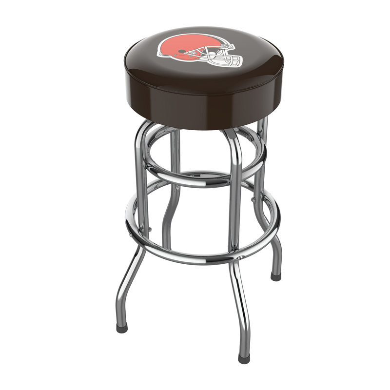 Commercial Grade Chrome Swivel Bar Stool with Vibrant Team Colors  , Cleveland Browns