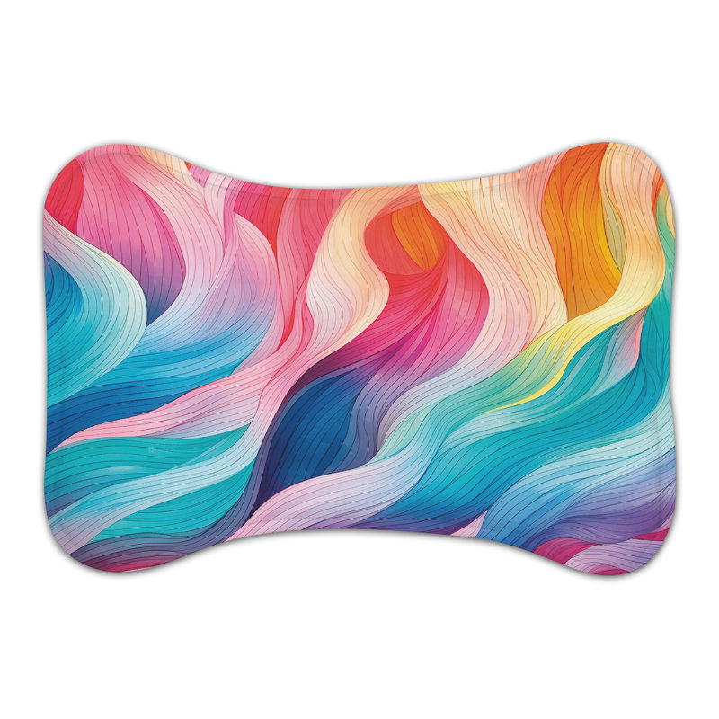 Tapis d'alimentation en os 1 pièce Vibrant Rainbows, Petit (14 po)