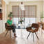 Ensemble de salle à manger à piédestal 3 pièces 31,5 po avec fauteuils pivotants rembourrés pour petits espaces-1825587294-1825587293