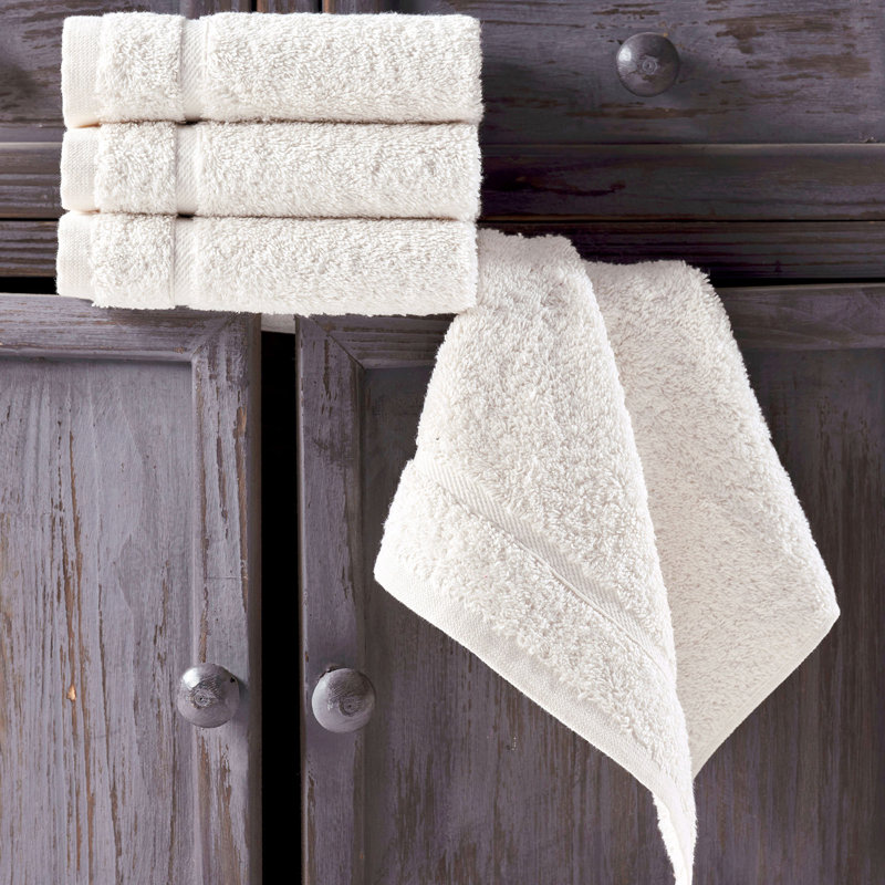 12-Pack Turkish Cotton Washcloth Set, 13x13 Inch 600 GSM Face Towels, Sea Salt