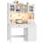 47.2"W Wooden Computer Desk With Hutch And Led Lighting, White-1569370719