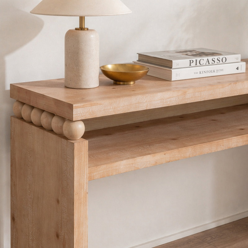 Console 59 po, console rustique moderne, table d'entrée étroite, table de canapé en bois, table de couloir avec rangement, table console en bois naturel, table d'entrée avec tablette ouverte, console Farmhouse
