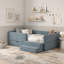 Lit simple pour enfant avec garde-corps, tiroir de rangement et marchepied-937497146