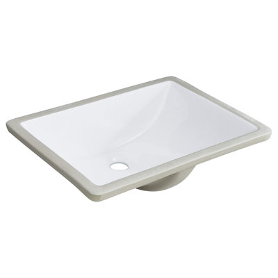 Lavabo de salle de bain rectangulaire blanc encastré avec trop-plein