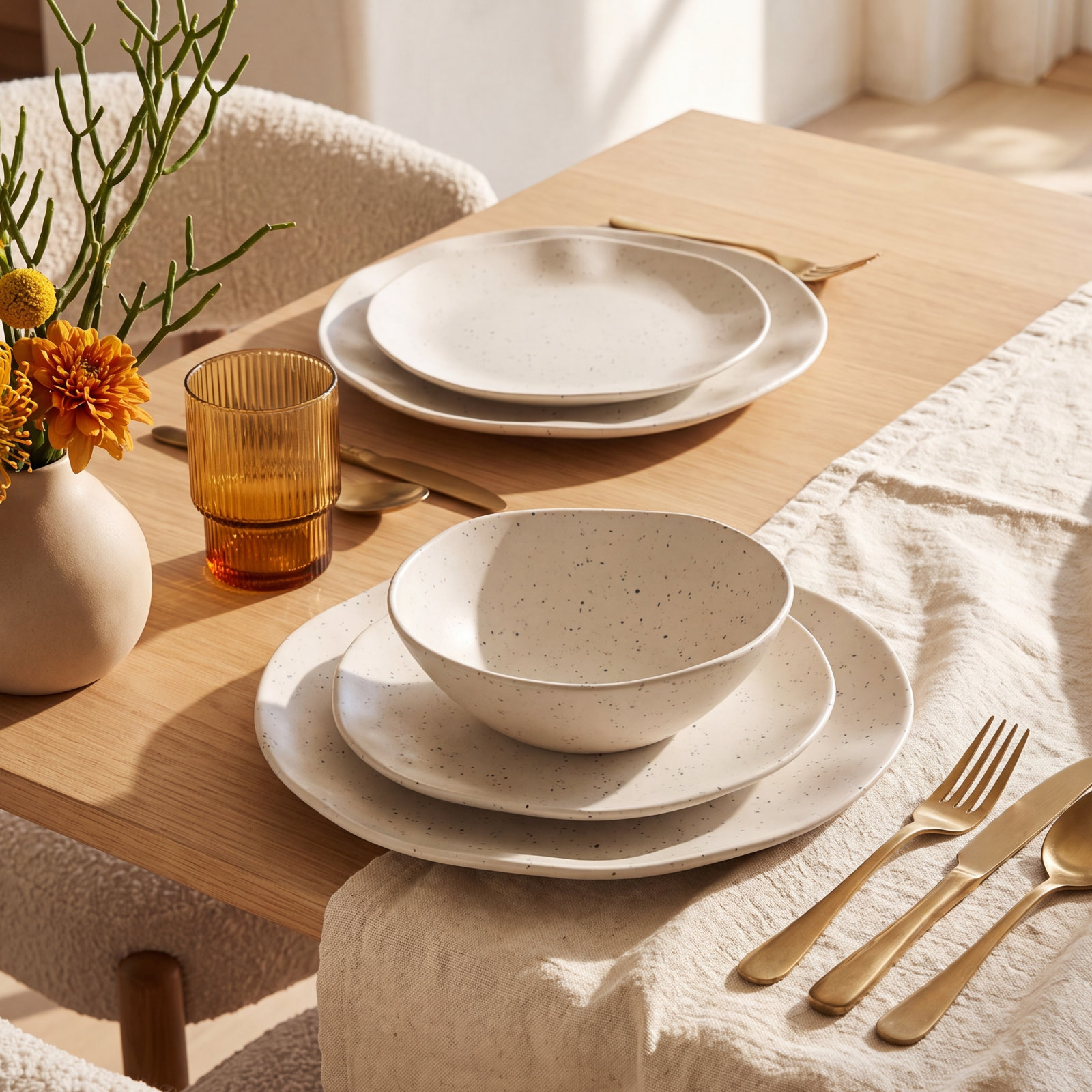 Dinnerware Set, Cream