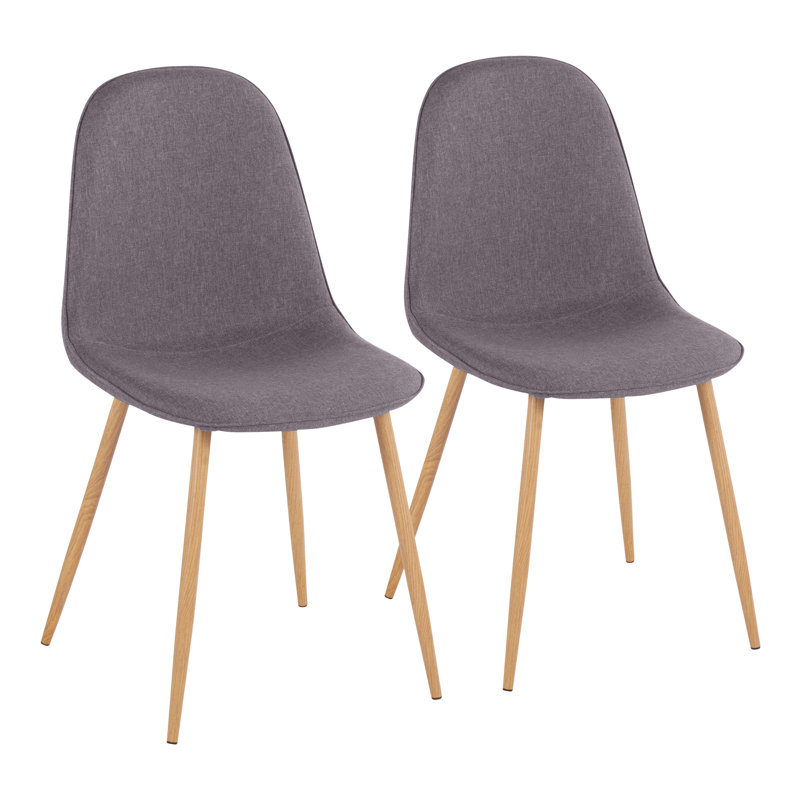 Elzada 18.5'' H Upholstered Side Chair, Charcoal Polyester Blend , Walnut