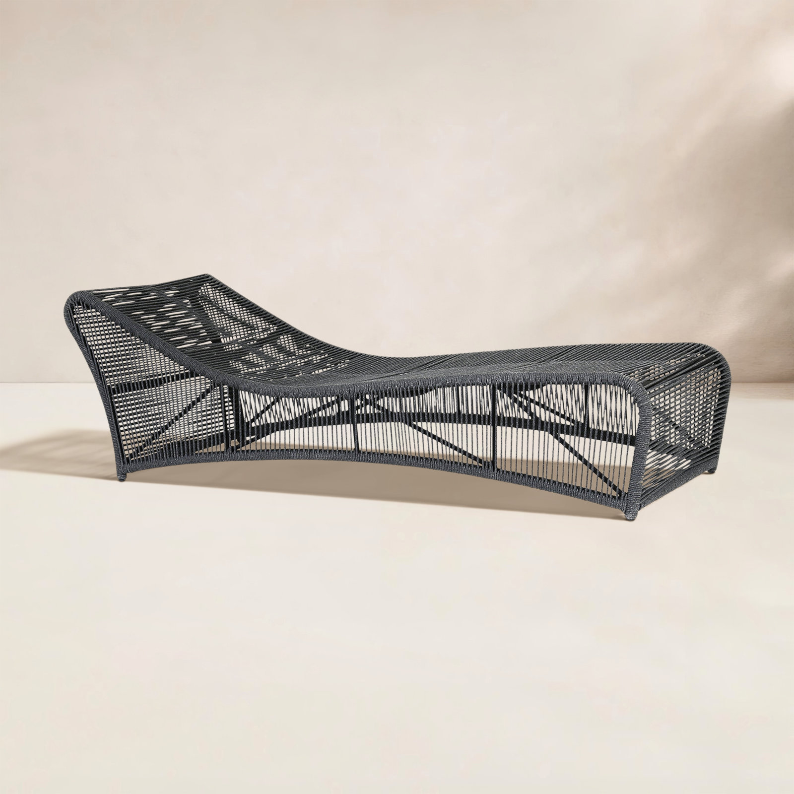 Renfri 77" Patio Chaise Lounge, Black