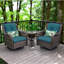 Ensemble de mobilier de patio en osier - Ensemble de conversation 3 pièces en rotin pour l'extérieur