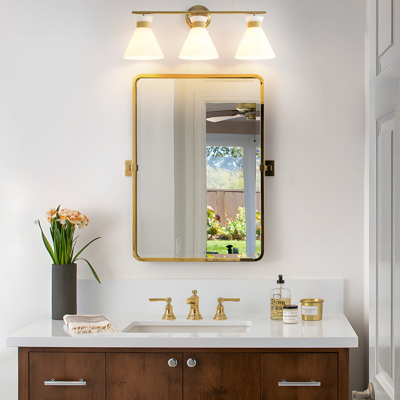Kaylisa 3-Light Bathroom Dimmable Vanity Light, Gold