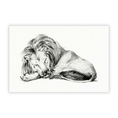 Sleeping Lion by Jean Bernard - Frameless Print