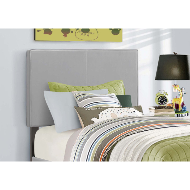 Lit, chambre à coucher, revêtement, aspect cuir, transitionnel, gris, Grand