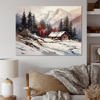 Neige couverte de montagnes II sur toile