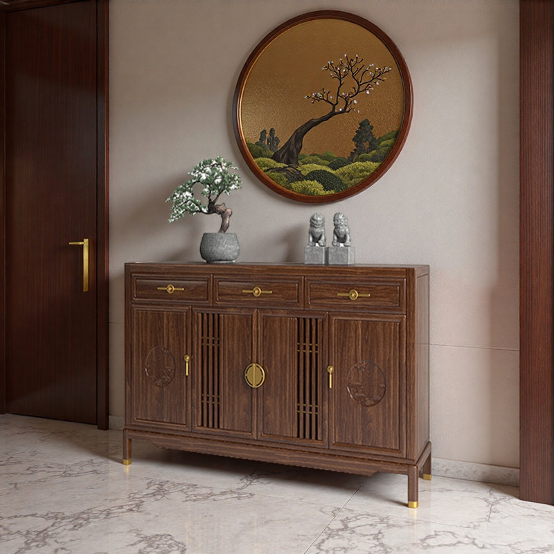 New Chinese Style Accent Cabinet, 35.43" H x 49.21" W x 17.72" D