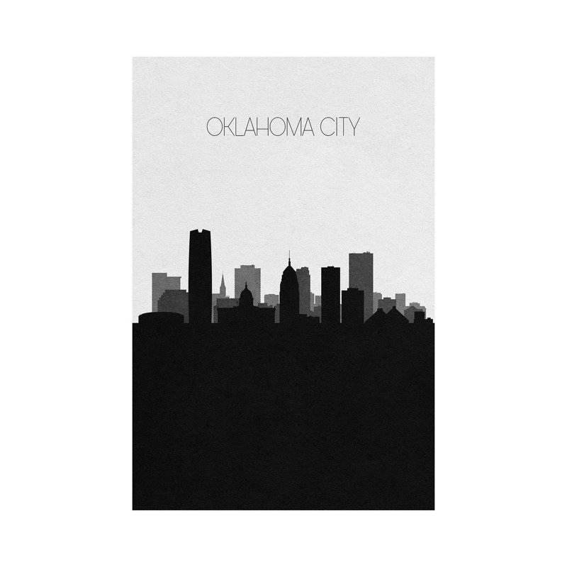 Oklahoma City, Oklahoma Skyline 1 Piece Wrapped Canvas Wall Art, 66.04 cm H x 45.72 cm W x 1.91 cm D