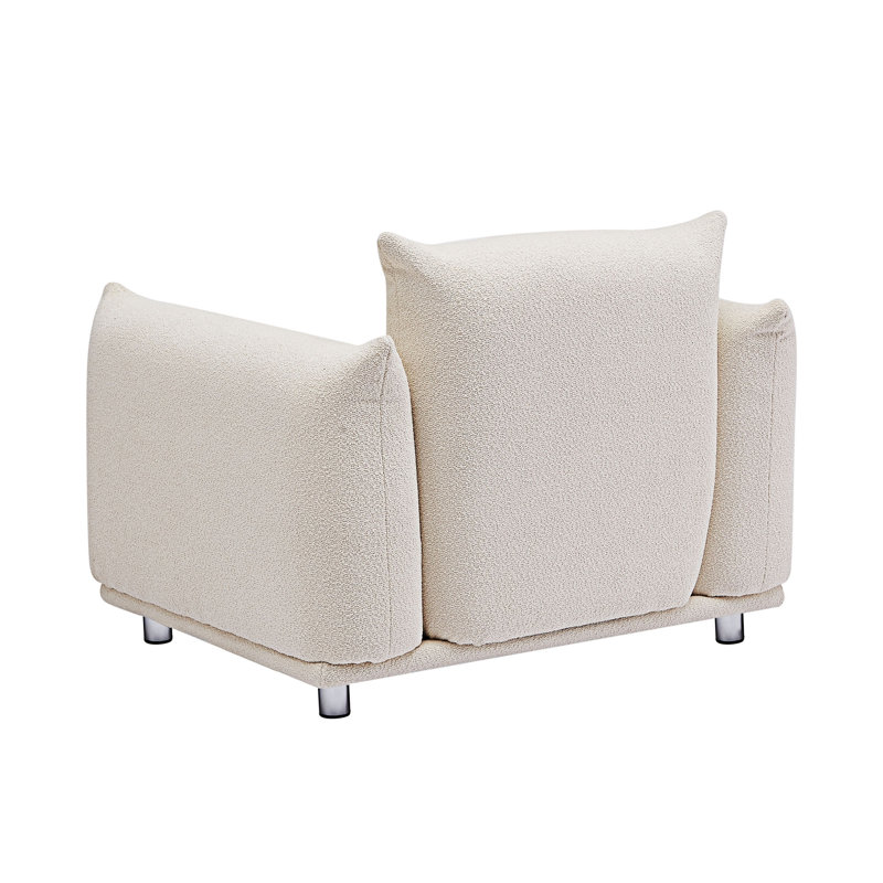 Fauteuil d'appoint simple moderne Sherpa, Beige