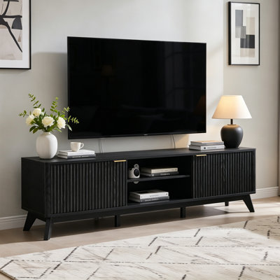 Meuble télé 70 po avec portes à fermeture douce et tablettes réglables