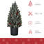 Arbre de Noël 18 po avec ornements de baies rouges et de pommes de pin