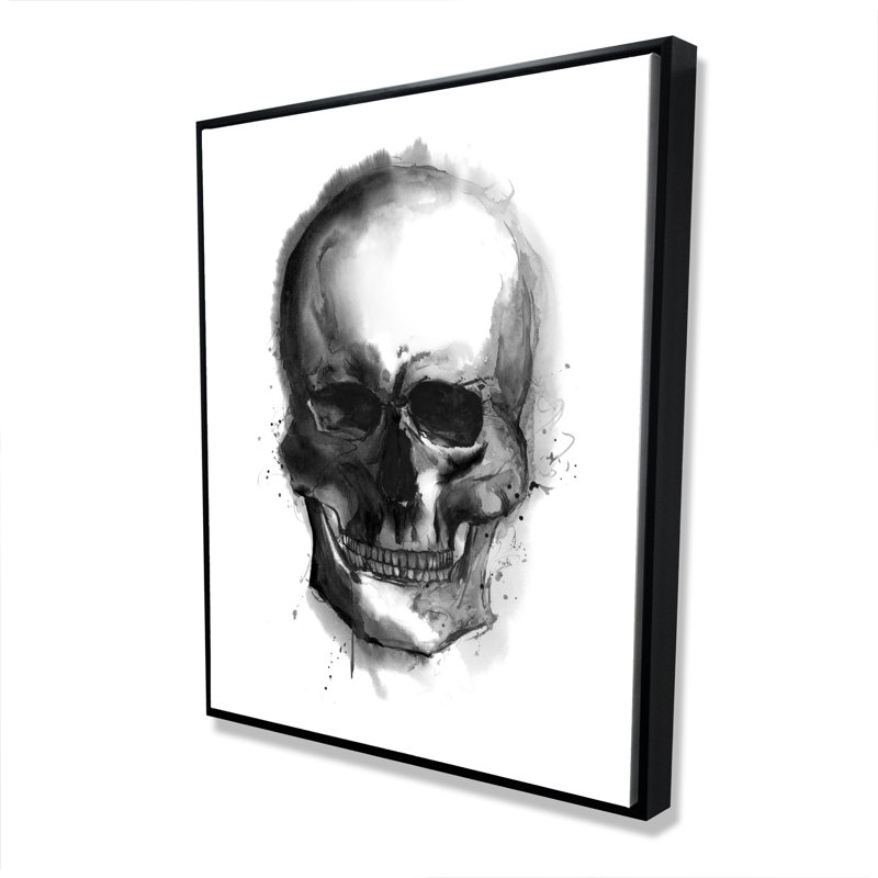 Aquarelle crâne foncé - Toile encadrée pour décor de caverne d'homme