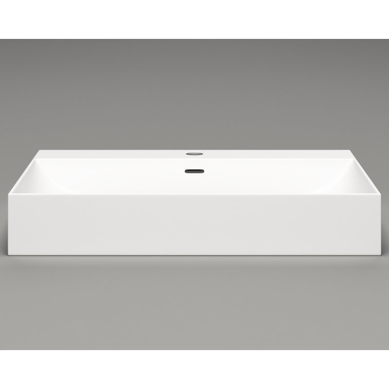 Lavabo simple en composite d'acrylique blanc mat Cantrio de 25 po x 16,5 po Cantrio