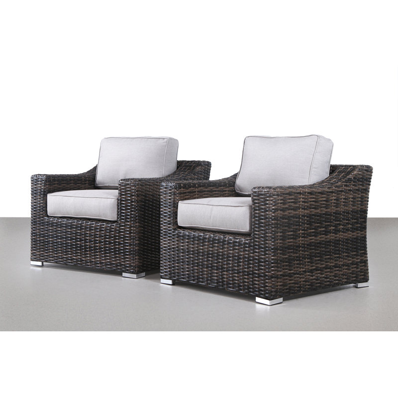 Dayse Fully Assembled Patio Chair with Cushions 2, Espresso