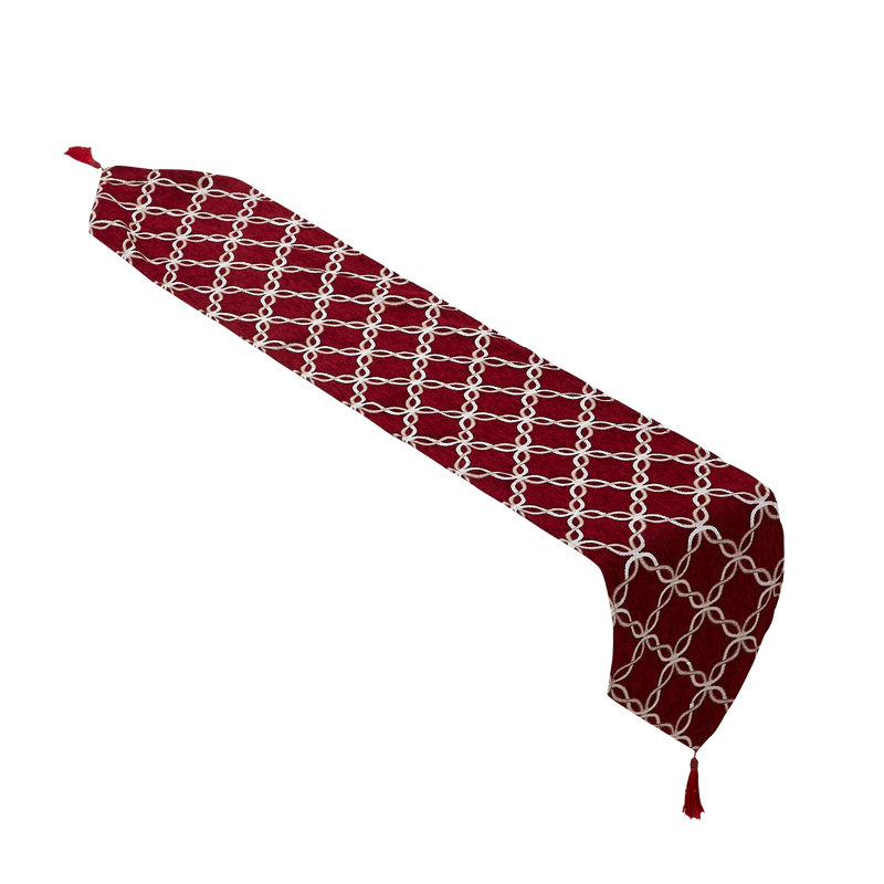 Chipman Geometric Table Runner, Burgundy
