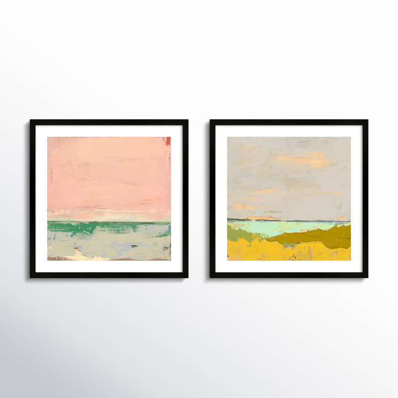 Provenve 1 & 2 by Andrea Stokes - 2 Piece Single Picture Frame Print, Black Framed Paper, 16" H x 16" W x 1.25" D