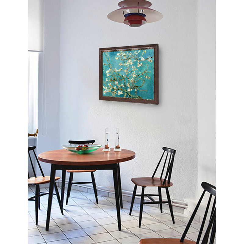 «Almond Blossom Tree» par Vincent Van Gogh, reproduction sur toile, H 24 po x l 20 po x P 1,5 po, Toile avec cadre brun clair