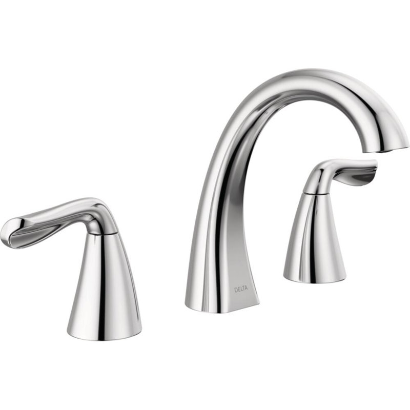 Arvo Chrome Bathroom Faucet 3 Hole, 8 Inch Widespread 2-Handle Bathroom Sink Faucet for Vanity, Push-Pop Drain Assembly, Chrome