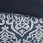 Ensemble d'édredon 8 pièces jacquard bleu marine / argent