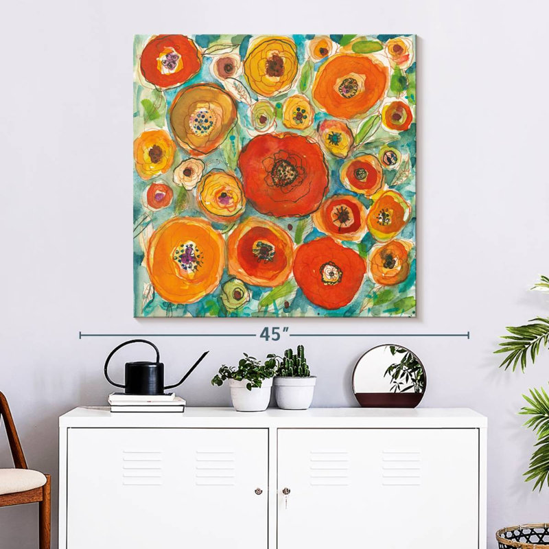 Harnek Sun Poppies I, 33" H x 33" W