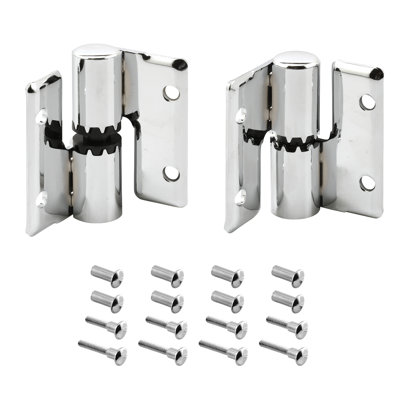Prime-Line Surface Mounted Hinge Set, RH-In/LH-Out, with Fasteners, Stainless Steel (Single Pack)